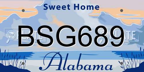 BSG689 Alabama License Plate