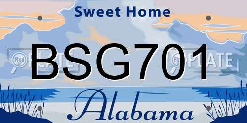 BSG701 Alabama License Plate