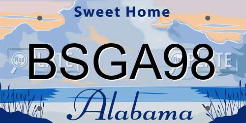 BSGA98 Alabama License Plate