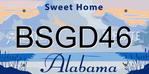 BSGD46 Alabama License Plate