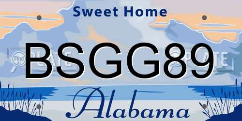 BSGG89 Alabama License Plate