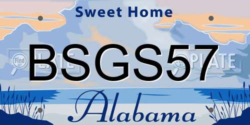 BSGS57 Alabama License Plate