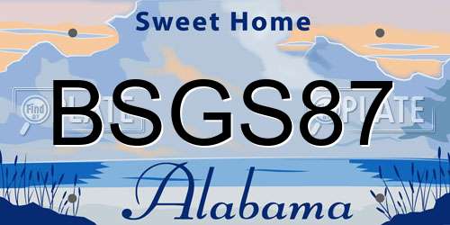 BSGS87 Alabama License Plate