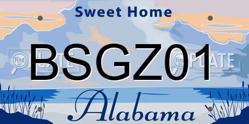 BSGZ01 Alabama License Plate
