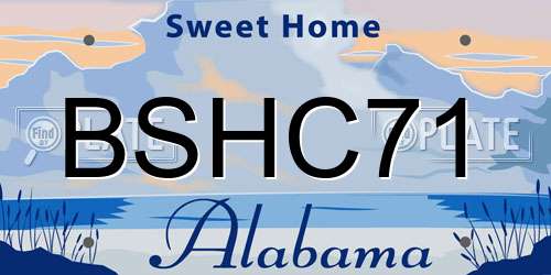 BSHC71 Alabama License Plate
