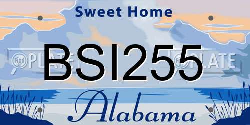 BSI255 Alabama License Plate