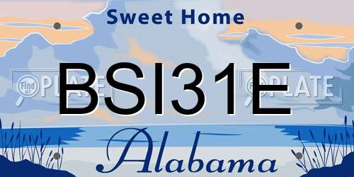 BSI31E Alabama License Plate