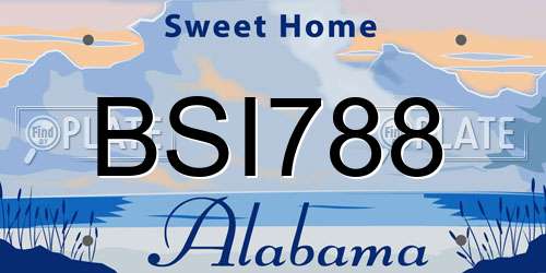BSI788 Alabama License Plate