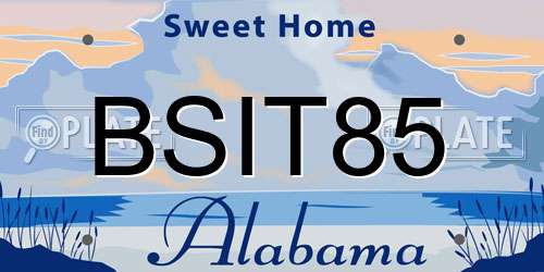 BSIT85 Alabama License Plate