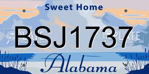 BSJ1737 Alabama License Plate