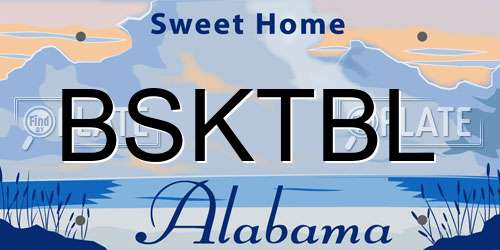 BSKTBL Alabama License Plate