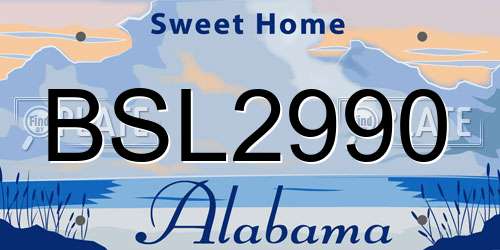 BSL2990 Alabama License Plate