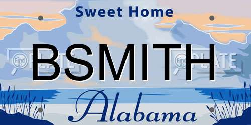 BSMITH Alabama License Plate
