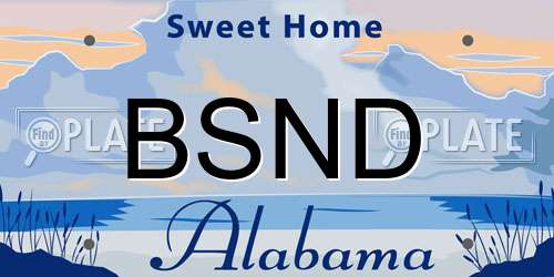 BSND Alabama License Plate