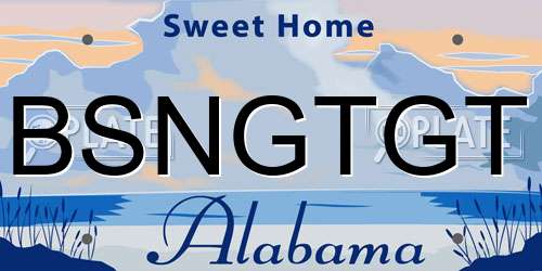 BSNGTGT Alabama License Plate