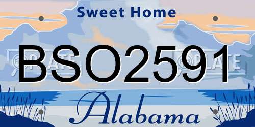 BSO2591 Alabama License Plate