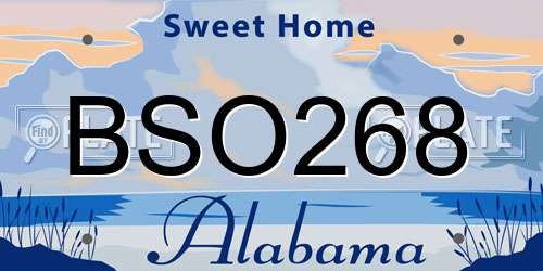 BSO268 Alabama License Plate