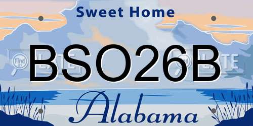 BSO26B Alabama License Plate