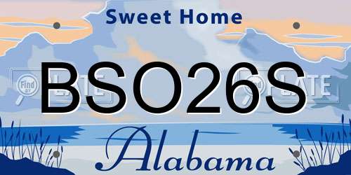 BSO26S Alabama License Plate