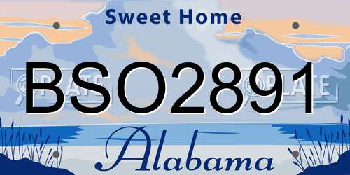 BSO2891 Alabama License Plate