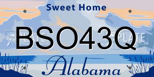 BSO43Q Alabama License Plate