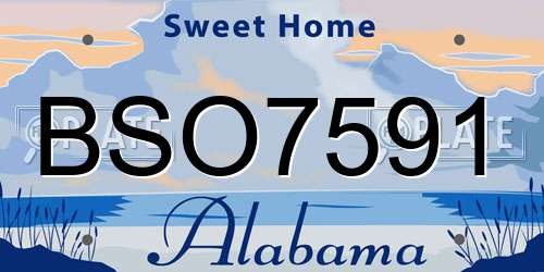 BSO7591 Alabama License Plate