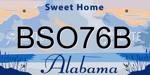 BSO76B Alabama License Plate