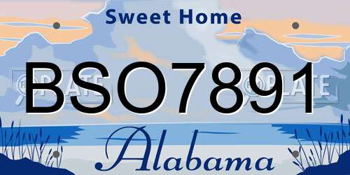 BSO7891 Alabama License Plate