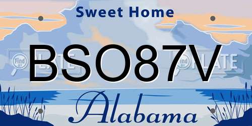 BSO87V Alabama License Plate