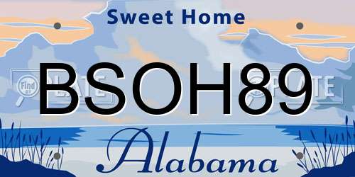 BSOH89 Alabama License Plate