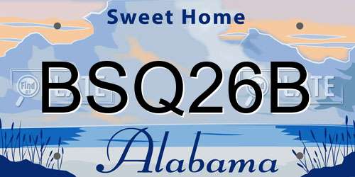 BSQ26B Alabama License Plate