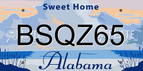 BSQZ65 Alabama License Plate