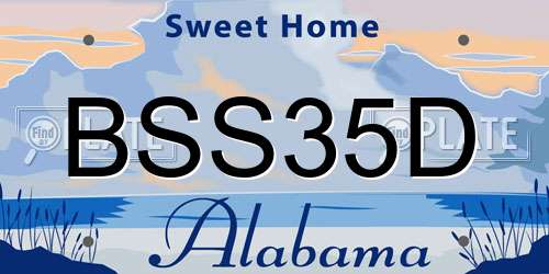 BSS35D Alabama License Plate