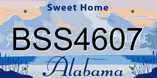 BSS4607 Alabama License Plate