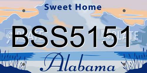 BSS5151 Alabama License Plate