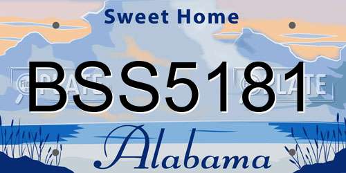 BSS5181 Alabama License Plate