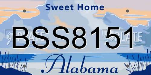 BSS8151 Alabama License Plate