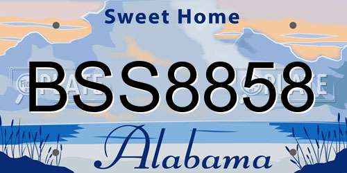 BSS8858 Alabama License Plate