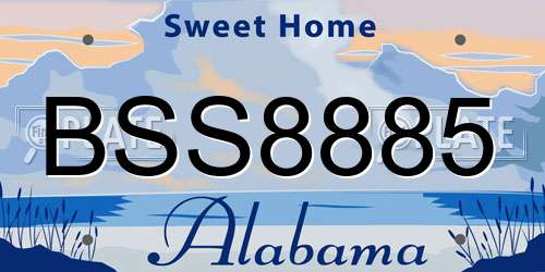 BSS8885 Alabama License Plate