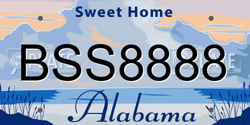 BSS8888 Alabama License Plate