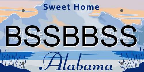BSSBBSS Alabama License Plate