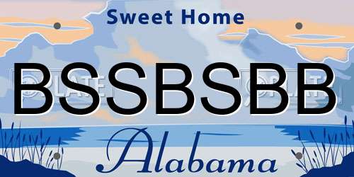 BSSBSBB Alabama License Plate