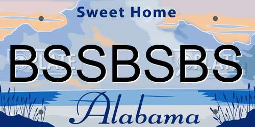 BSSBSBS Alabama License Plate