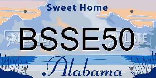BSSE50 Alabama License Plate