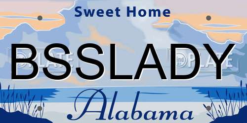 BSSLADY Alabama License Plate