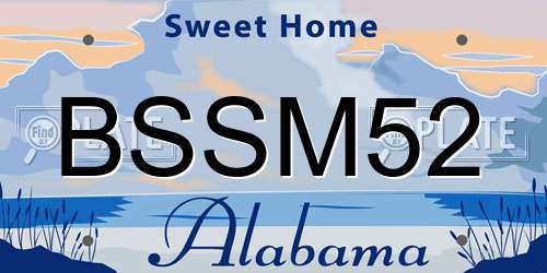 BSSM52 Alabama License Plate