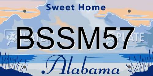 BSSM57 Alabama License Plate