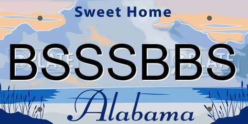BSSSBBS Alabama License Plate