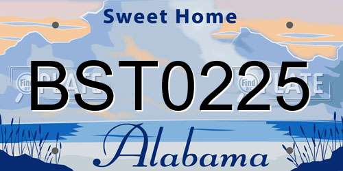 BST0225 Alabama License Plate