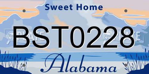 BST0228 Alabama License Plate